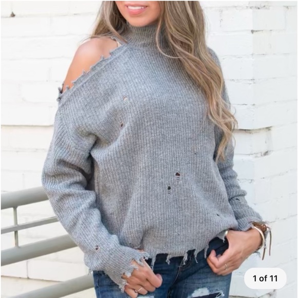 New Distressed and Frayed Sweater - Picture 1 of 12